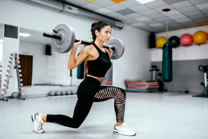 weighted lunge exercise
