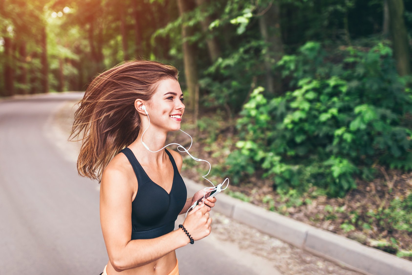 woman running in trail