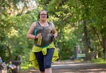 runner drinking water
