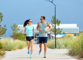 couple runner with sunglasses