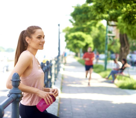 woman running in the summer